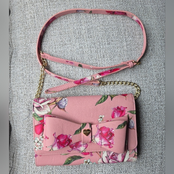 Betsey Johnson XL 3 Pocket Wallet Purse Floral Print - Picture 5 of 16